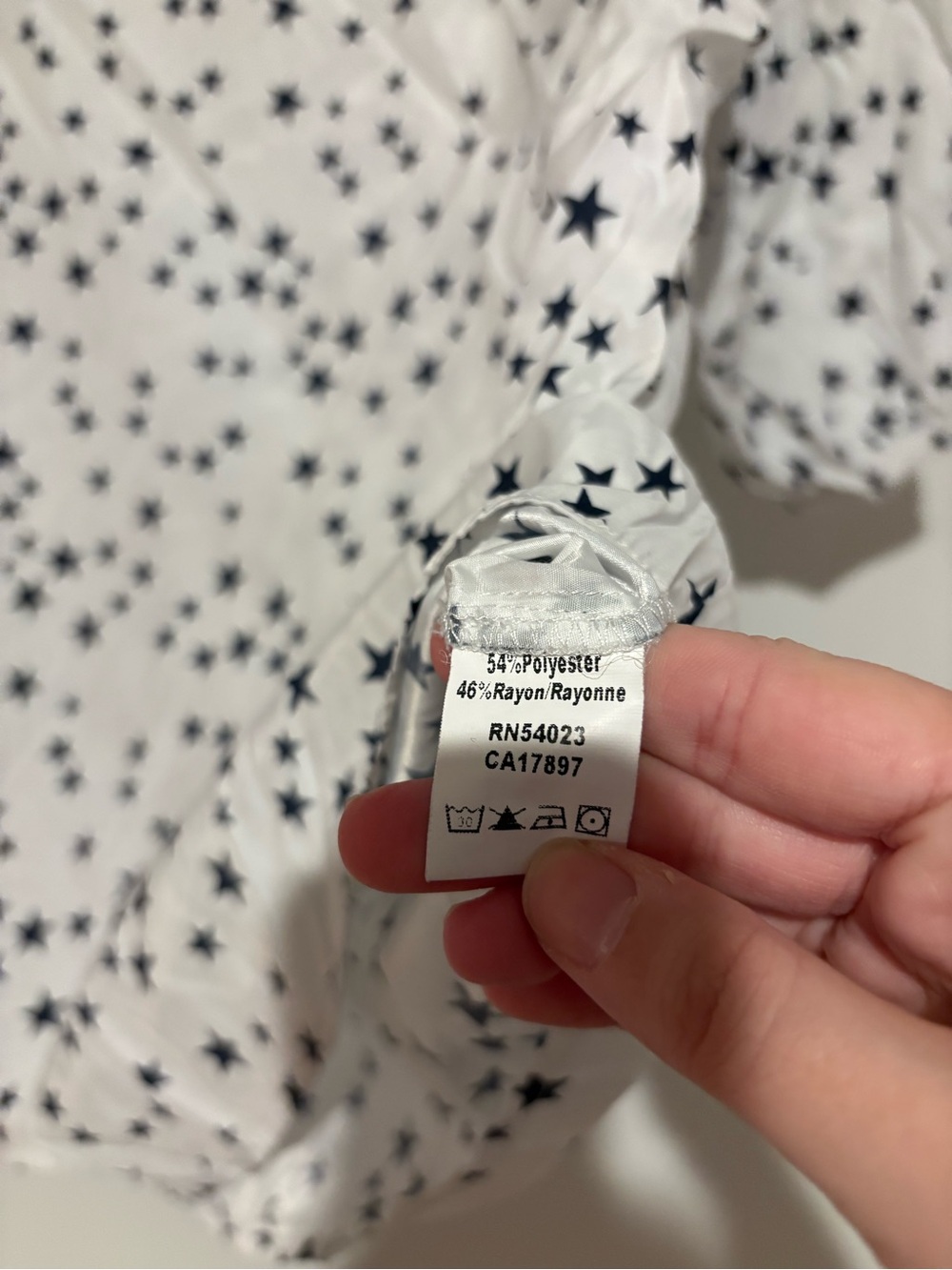 Alice Ritter Brooklyn star print 3/4 sleeve top white size medium - Picture 4 of 6